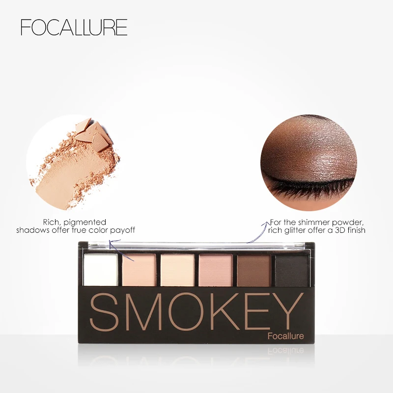 FOCALLURE 6 оттенков тени для век макияж мерцающие матовые Природные Цвета Палитра