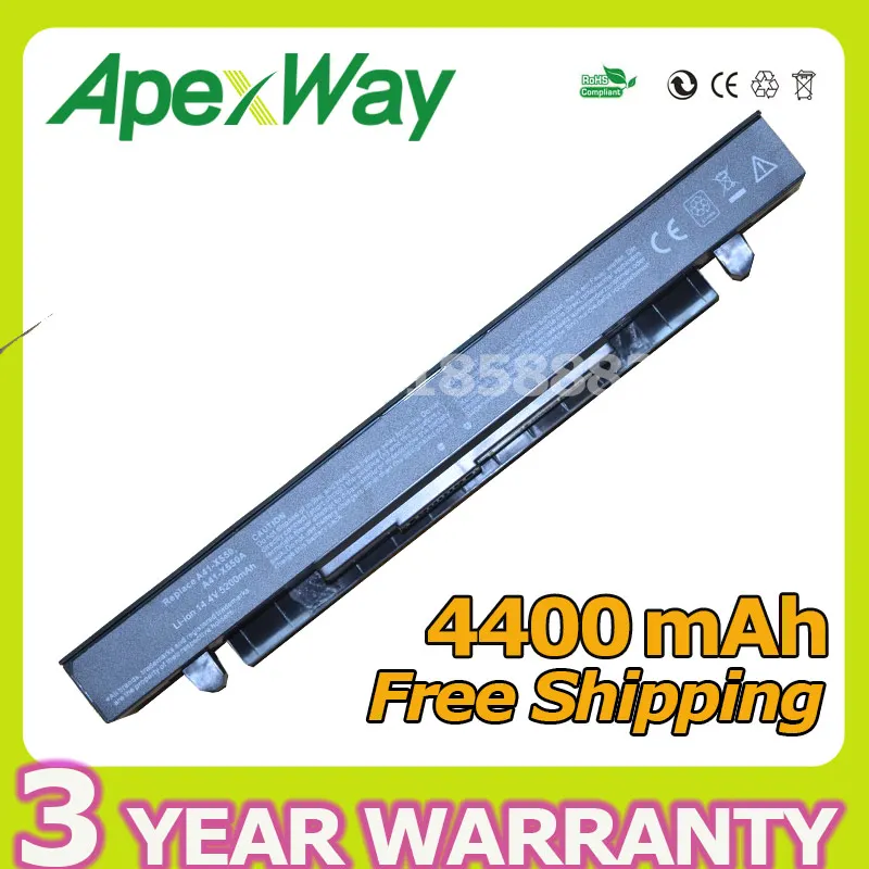 Prix Apexway 8 cellulaire 4400 mah Batterie D ordinateur Portable pour Asus A41 X550 A41 X550A A450 A550 F550 F552 K450 K550 P450 P550 R409 r510 X450 X550V