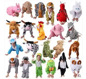 

Purim Children Kids Animal Costume Cosplay Tiger Elephant Milk Halloween Animals Cosplay Performance Jumpsuit For Boy Girl