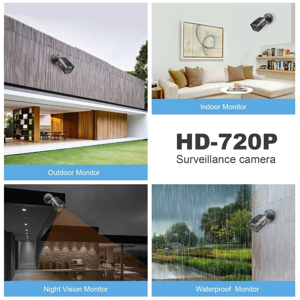 ANNKE 1080N 8CH 720 P камеры видеонаблюдения Системы HD 4 шт. DVR 1MP 1200TVL система TVI