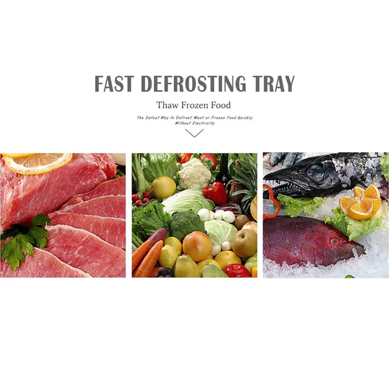 Kitchen Chef Cooking Tool Frozen Food Quickly Aluminum Defrosting Tray Fast Thawing Plate Board