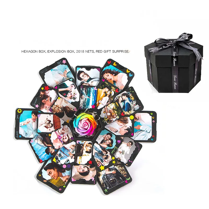 

Handmade Photo Album Explosion Gift Box Wedding Surprise Romantic Valentine Girl Gift Box Lovers Friends kid Birthday Photo Gift