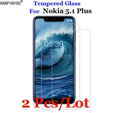 2 pçs/lote para nokia 5.1plus vidro temperado 9 h 2.5d premium protetor de tela filme para nokia 5.1 plus/nokia x5 ta-1109 5.86
