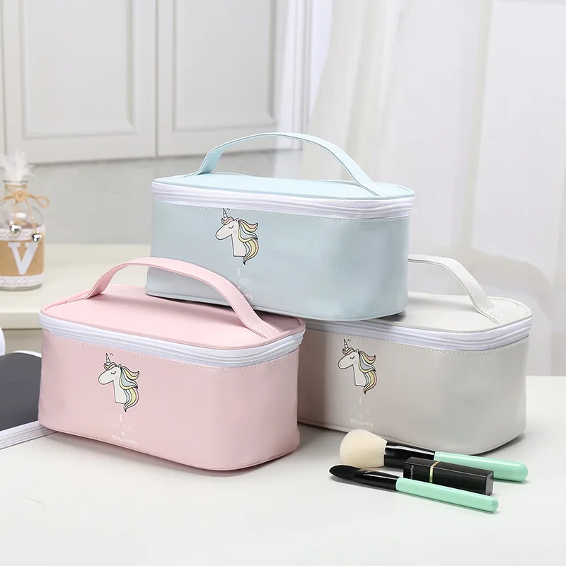 2019 Unicorn Portable Cosmetic Bag Large Capacity Ladies Makeup Bag Organizer For Women Toiletry ...