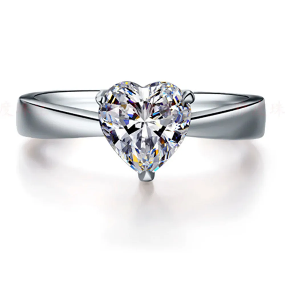 rife 1ct heart shape solitaire synthetic diamonds rings solid 925 sterling silver ring white gold color - Heart Shaped Diamond Wedding Ring rife 1ct heart shape solitaire synthetic diamonds rings solid 925 sterling silver ring white gold color - Heart Shaped Diamond Wedding Ring