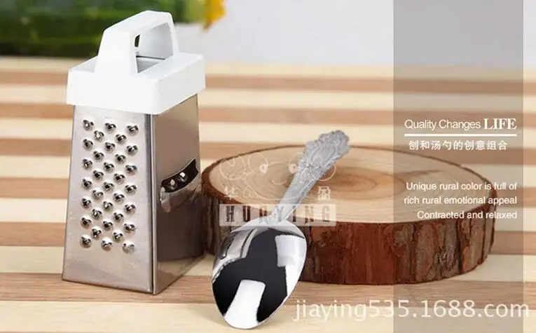 

Mini 4 Sides Multifunction Cheese Grater Slicer Fruit Vegetable Kitchen Tools Gadget with Spoons