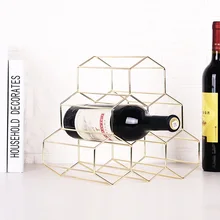 Металлическая креативная Геометрическая Винная стойка, простая Бытовая Винная стойка для винограда, для ресторана, гостиной, бара, витрина