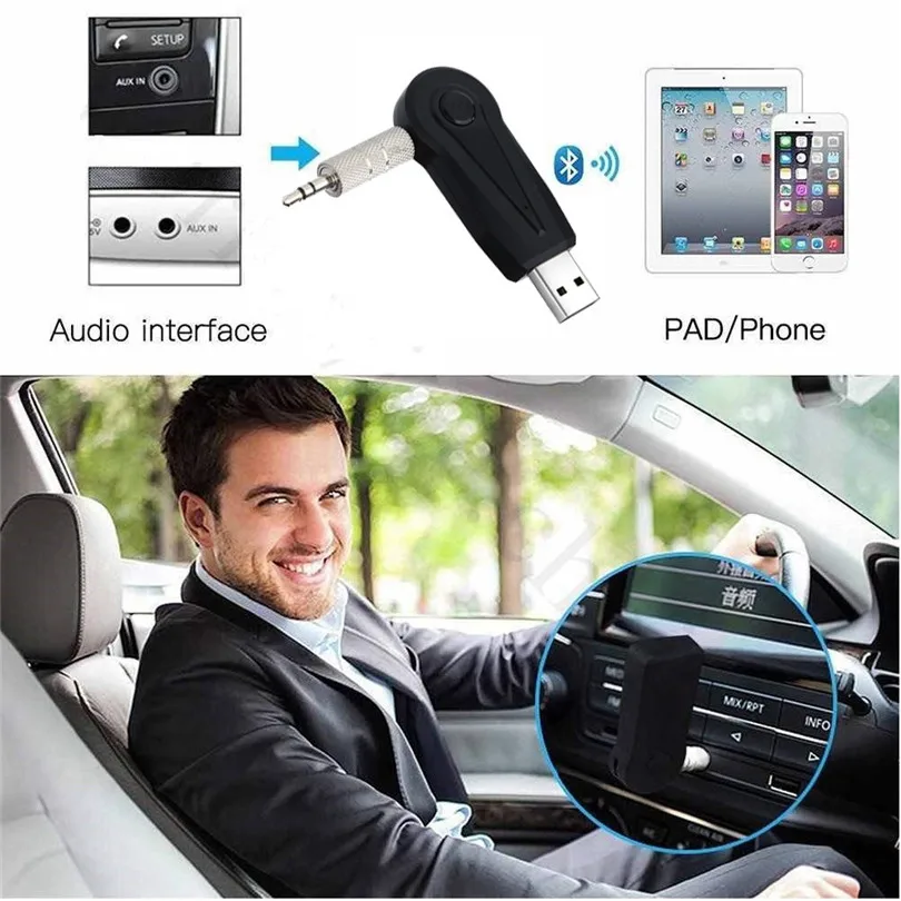 Wireless Bluetooth 3.0+EDR 3.5mm AUX Audio Jack Stereo Music Car Receiver Adapter with Mic Car Kit Bluetooth Adapter 30NT08 (7)
