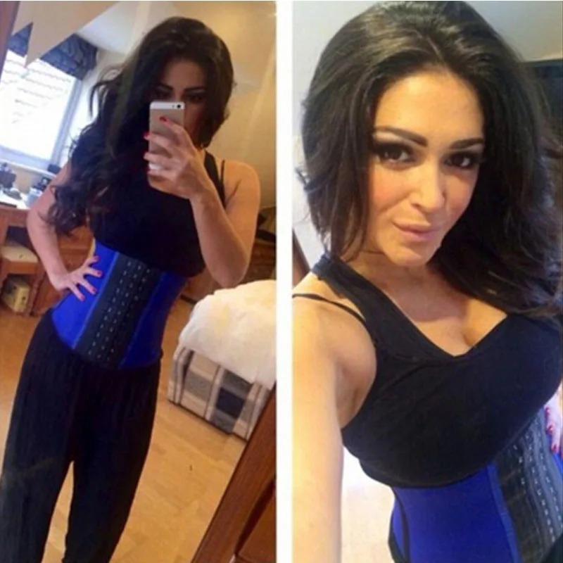 FeelinGirl Waist Trainer 100% Latex Cincher Corset Waist Minceur Slim Body Shaper 9 Steel Bone XXS Shaper Waist Modeladora -E