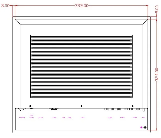  17 inch industrial fanless panel PC Core i5-4200U/4GB RAM/500GB HDD 4COM/4USB/GLAN fanless all in o
