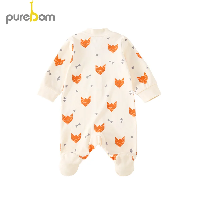 Pureborn/детская одежда унисекс; Детские гольфы для девочек с рисунком лисы; гольфы для маленьких мальчиков с длинными рукавами; одежда для сна и игр
