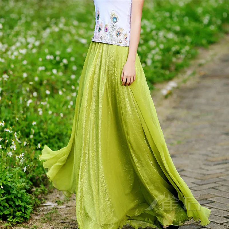 2019 модные женские туфли Дамы Boho шифон длинные пляжные макси повседневное Сарафан юбка Mulheres сделать Partido Boho Praia