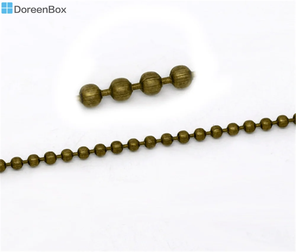 

Doreen Box Lovely Bronze Tone Smooth Ball Chains Findings 2.4mm 10M (B10830)