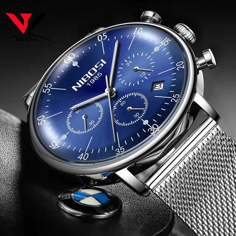 Montre Homme 2018 NIBOSI мужские часы Роскошные Известный Топ бренд Бизнес Повседневный