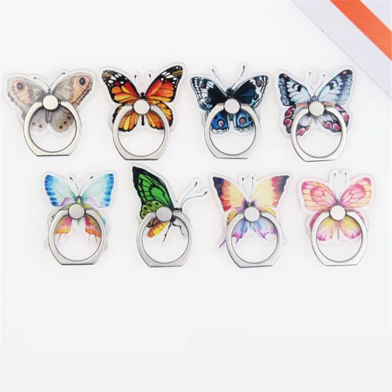 UVR Cartoon Butterfly Insect Phone Stand Mobile Finger Ring 360 Degree Rotation Holder For IPhone X 7 Plus Samsung Xiaomi