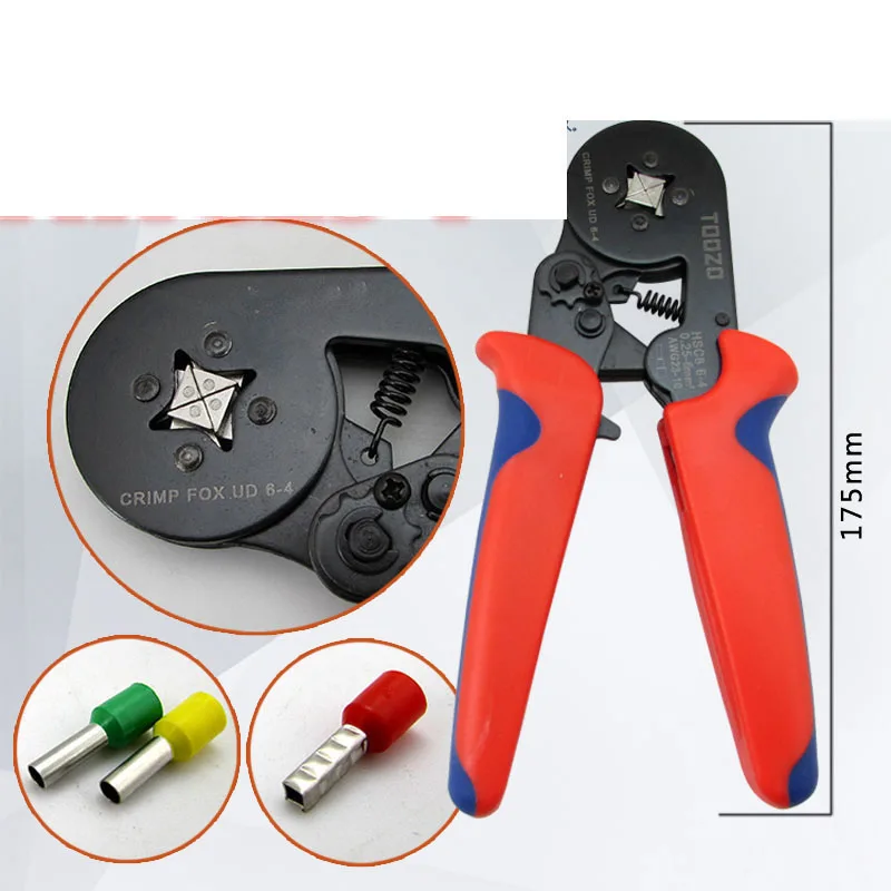 

5 pcs/lot HSC8 6-4 Bootlace Ferrules Crimping Tools Self-adjustable crimping Plier for solar pv Auto Car wire cable