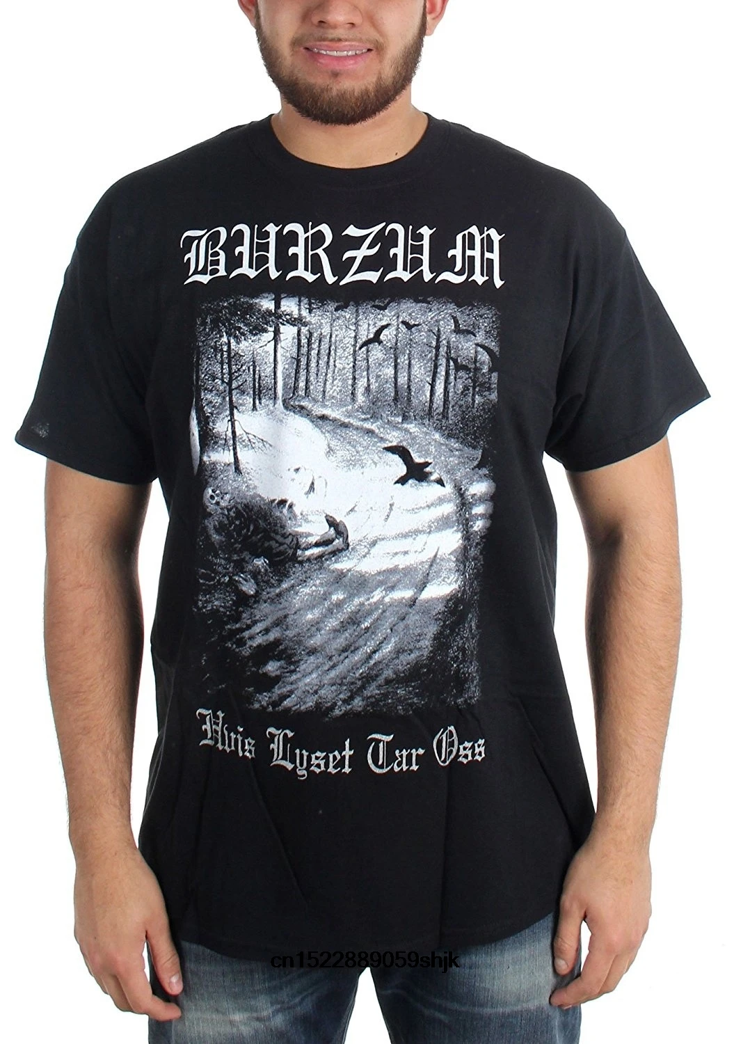 Мужские черные футболка с коротким рукавом Burzum-Hvis Lyset Tar Oss взрослая повседневные