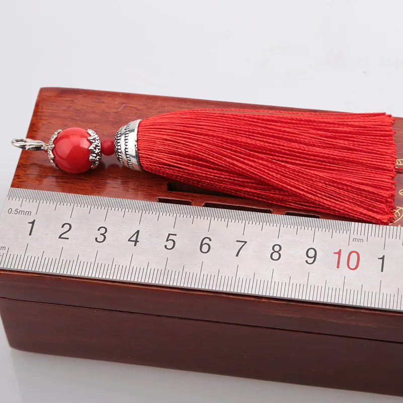 Yesucan 2PCS Tassel With Lobster Clasp Keychain Cellphone Straps Jewelry Charms DIY Accessories For Earrings Necklace Pendants