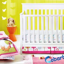 8 шт. Новорожденные девушка кроватки постельных принадлежностей, детская спальня постельные принадлежности, кроватка постельное белье из хлопка розовый животных