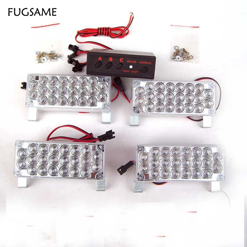 

FREE SHIPPING 2*22 44 LED Car Strobe Flashing Lights WHITE Bright