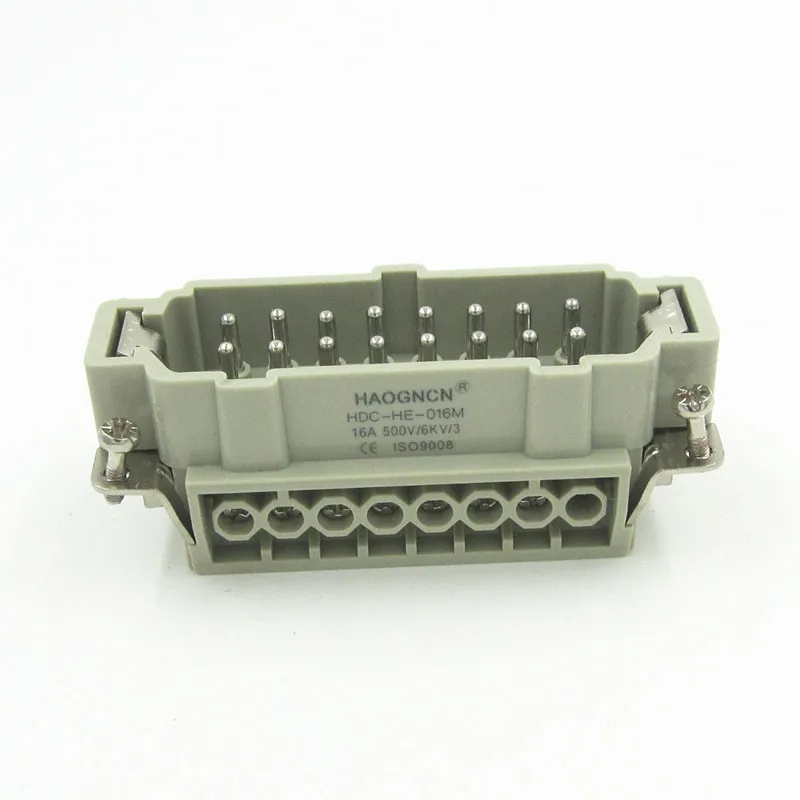 

HDC-HE-016M HAOGNCN Heavy Duty connector 16 pin 16A rectangular connector pin hot runner