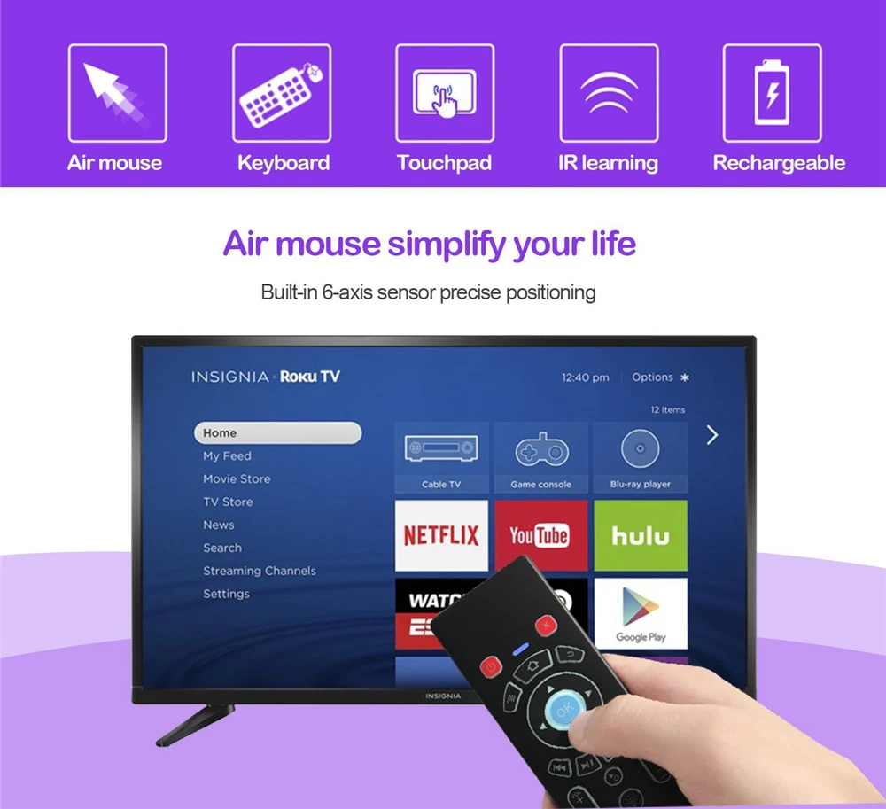 2018 мини T6 L 2 4 GHz Беспроводная QWERTY клавиатура Air Mouse ручной пульт дистанционного