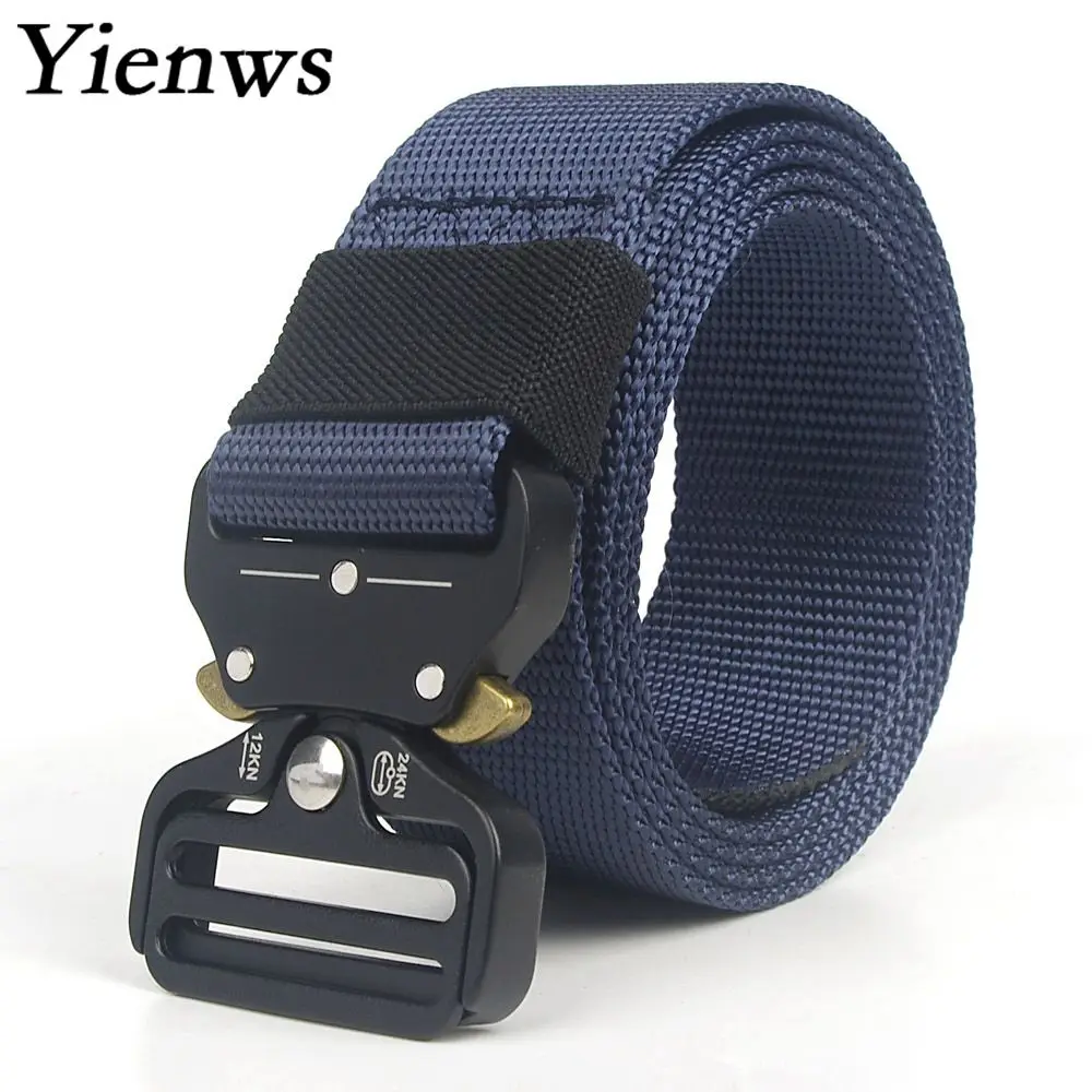 Yienws Men Belts 200cm Canval Nylon Tactical Belts Men Plus Size Cinto ...