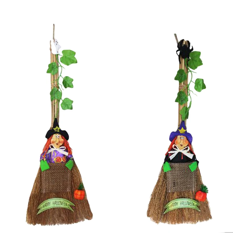 

Halloween DIY Sorcerer Witch Broom Dress Up Prom Props Spider Ghost Styling Horror Witch Decoration Toy Props