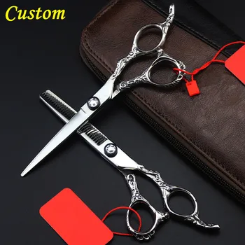 

Custom Maya style professional japan 440c 6 inch hair scissors set cutting barber scissor thinning shears hairdressing scissors