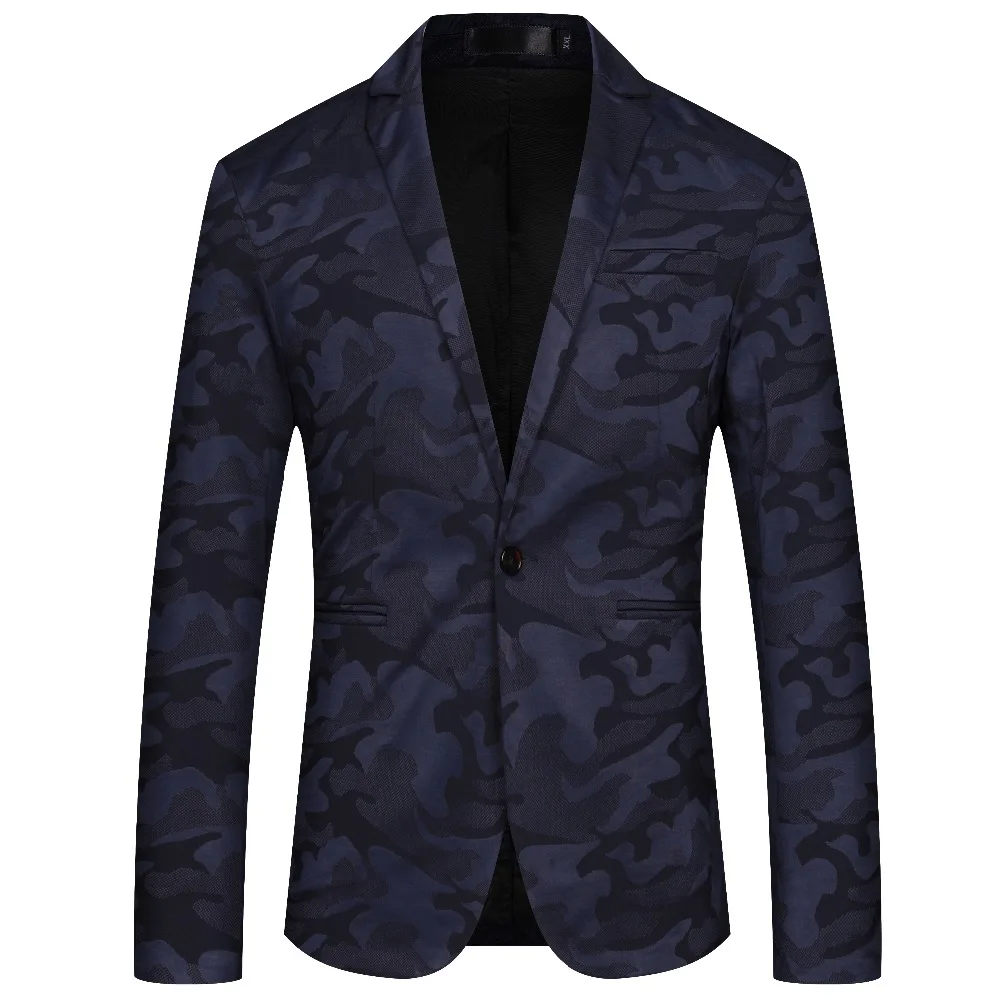 

JZ CHIEF Elegant Military Jacket Men Casual Camo Blazer Print Floral Business Slim Fit Blazer Suit Coat Classic Jacket For Man