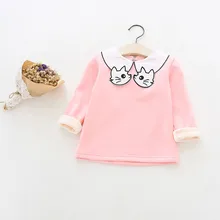 2016 baby girls winter hoodies kitty sweatshirt children clothing winter baby kids pullover jacket baby girls clothing winter