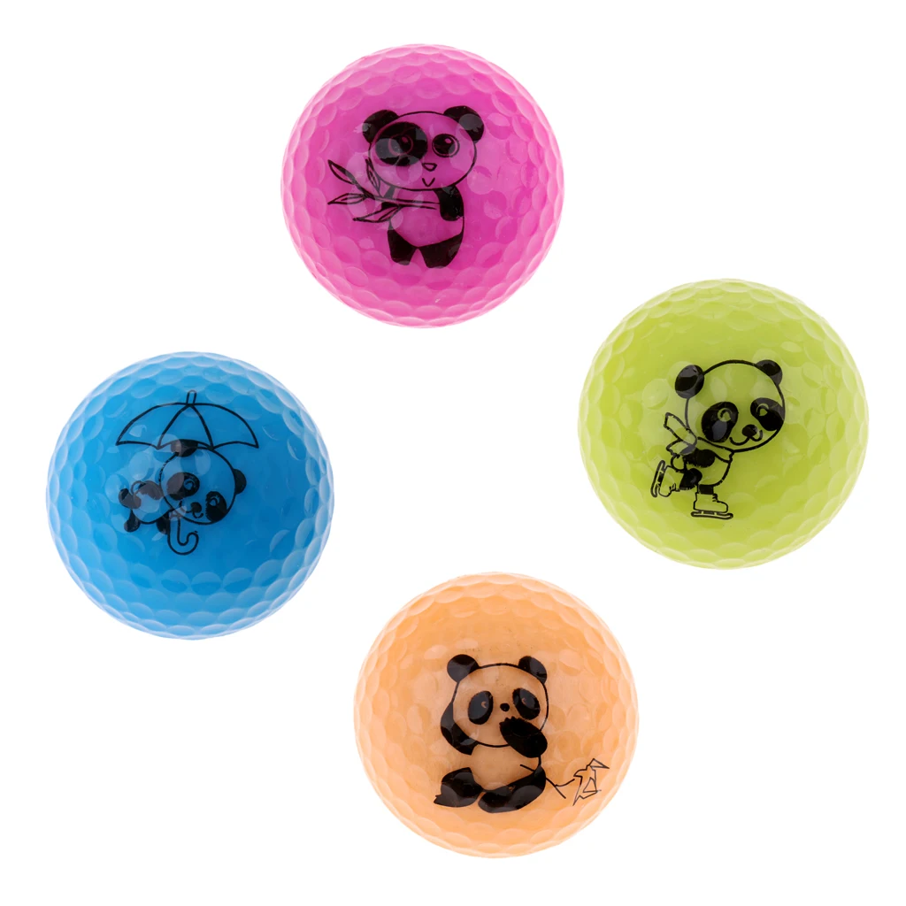 Golf Driving Ball Double Layer Golf Ball Cute Panda Golf Range Practice Ball Flexible Elastic Training Golf Ball