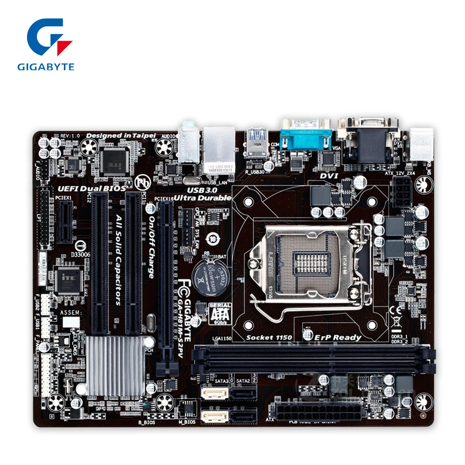 Gigabyte GA-H81M-S2PV -1.0- motherboard micro ATX LGA1150 Socket H81 OB