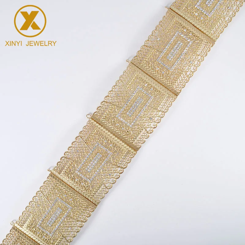 Марокканский свадебный пояс, ювелирные изделия, металлический пояс, широкий золотой и серебряный вырез, регулируемая длина, квадратный ремень на кнопке, подарок