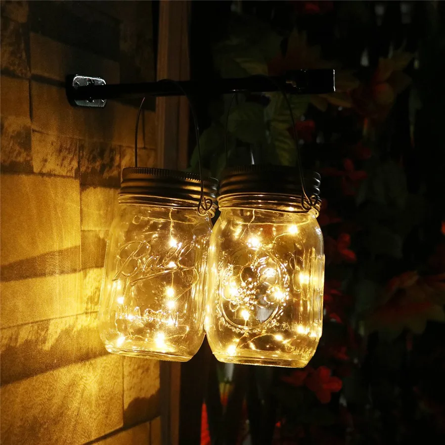 BEIAIDI 3pcs Mason Jar бутылка подвесной светильник фонарь-банка Солнечный LanGarden пейзаж патио палуба светильник