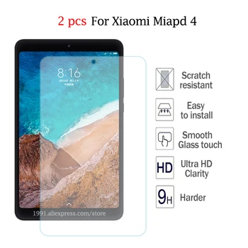 

2pcs 9H Tempered Glass For Xiaomi mipad 4 Mipad4 2.5D Explosion proof 8'' Screen Protector Film 0.3mm Scratch proof Transparent
