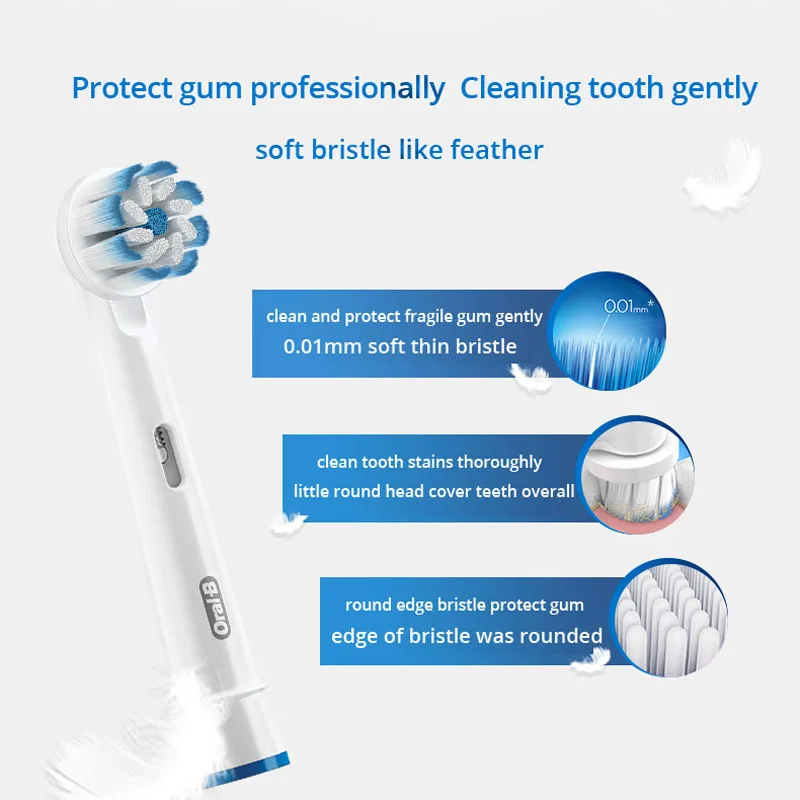 Oral-B Sensitive Clean Electric Tooth Brush Heads Replacement Gum Care  Sensi Ultra Thin Oralb Brush Heads Replaceable