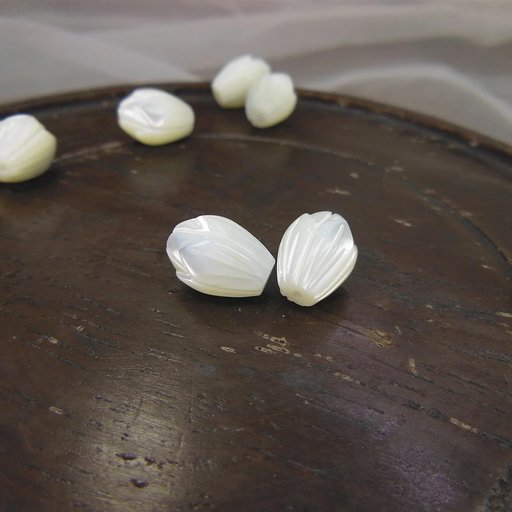 

5pc Flower Shell Beads For Jewelry Making Carved Pearl Shell Loose Bead Buds Components DIY Joyas DYL0024
