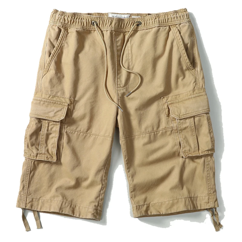 Хорошее качество Брендовые мужские Альпинизм Шорты из чистого хлопка модные мужские карго Шорты Прямые хлопковые шорты свободного кроя