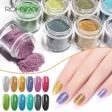 ROHWXY 10 мл, порошковая голографическая система погружения для ногтей, порошок, блеск, красочные блестящие украшения, натуральные сухие инструменты для дизайна ногтей