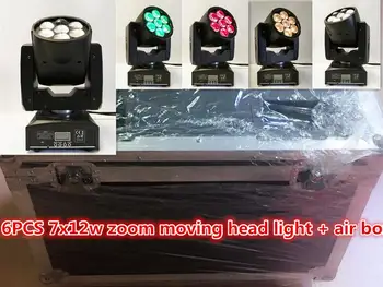 

Flight Case+6pcs 7x12w zoom LED RGBW 4in 1 moving head light DMX512 professional stage light / zoom light DJ / bar / party Disco