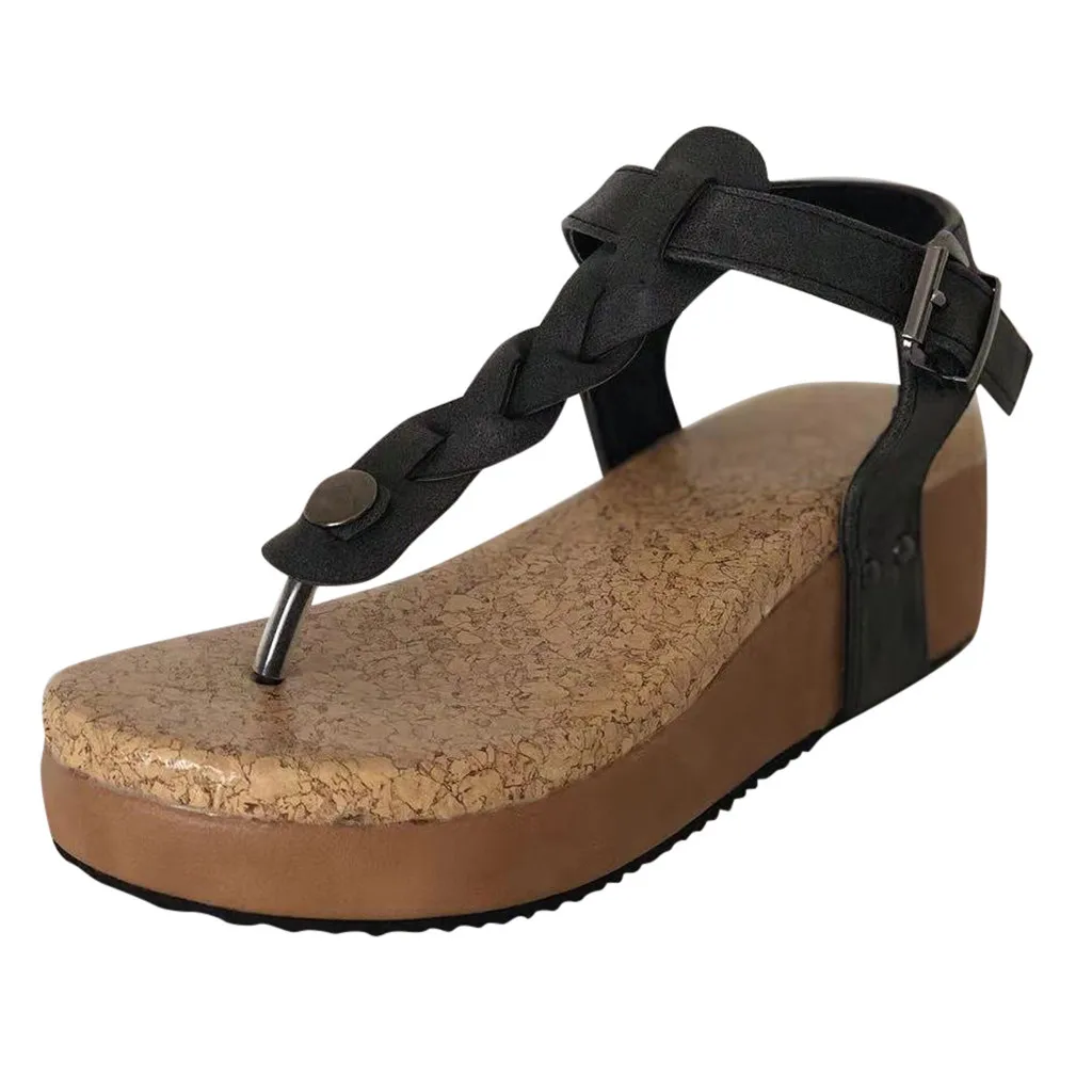 

SAGACE Women's Fashion Casual Flip Flops Buckle Strap Wedges Sandals Platforms Shoes Sexy High Quality Sandals Ladies Shoes