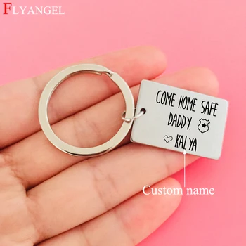 

Customized Name Police Badge Keyring Engraved Come Home Safe Daddy For Police Father Dad Keychain Birthday Gift Fashion Jewelry
