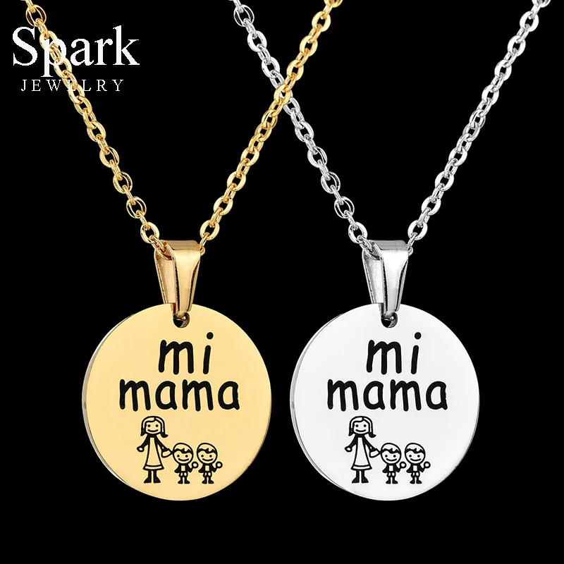 Spark Mi Mama семейное ожерелье для мальчиков ожерелья с подвеской из нержавеющей