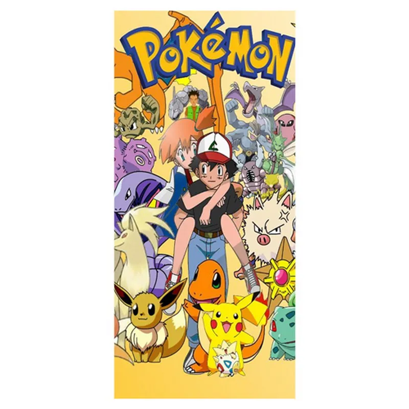 1185 35 De Réductionoffre Spéciale Anime Pokemon Fond Imprimé Bambou Fiber Serviettes De Bainsuper Serviette De Plage Absorbant Leau En Taille