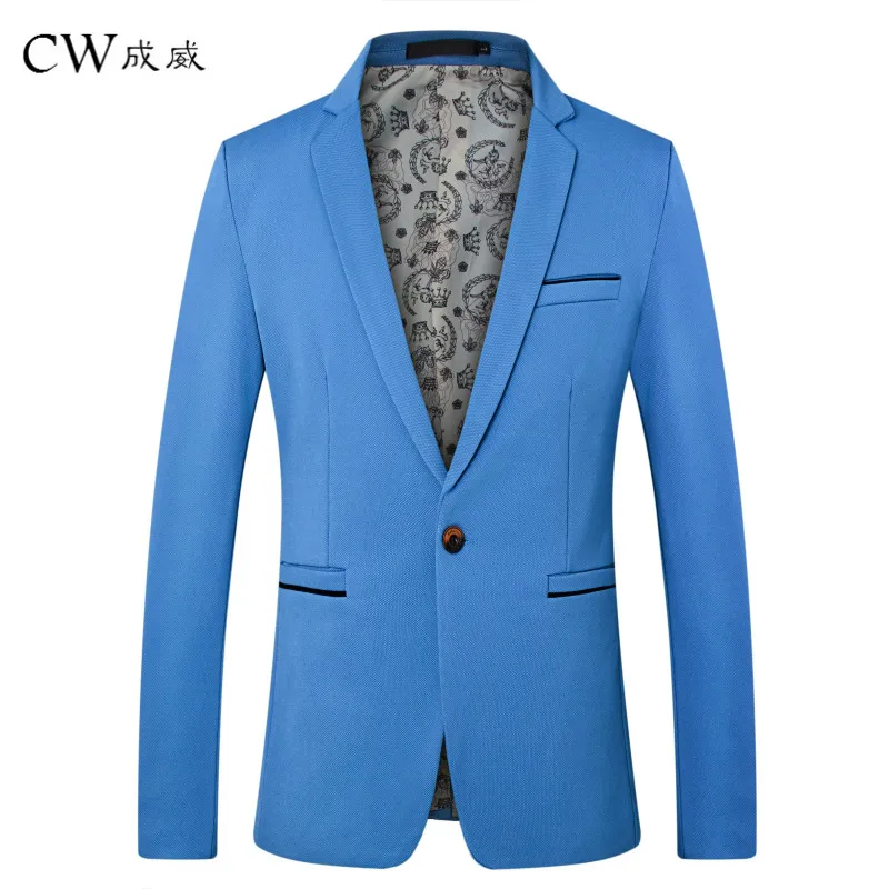 CW Brand Clothing Blazer Men 2019 One Button Men Blazer Slim Fit Costume Homme Suit Jacket Masculine Blazer M-5XL Tuxedo Dress