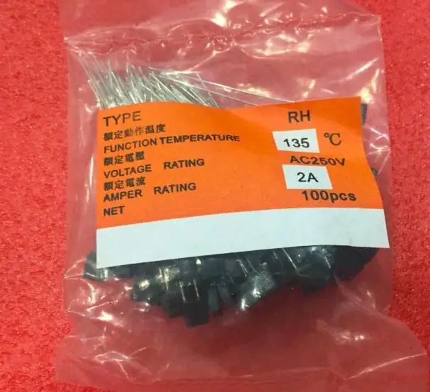 RH 130C RH 130Degree 130 Thermal Fuse temperature fuse 2A 250V fan motor thermal fuse 100pcs thermal fuse sensor