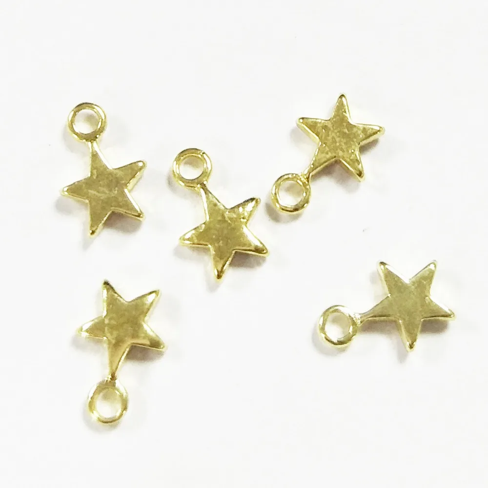 Buy Gold Color Plated Brass Small Little Star Charms