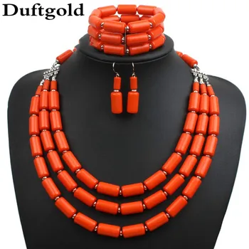 

Bohemian Nigerian Party Necklace Bracelet Earrings 3 Pcs Set Costume Choker Wedding Jewelry Sets Women collares africanos