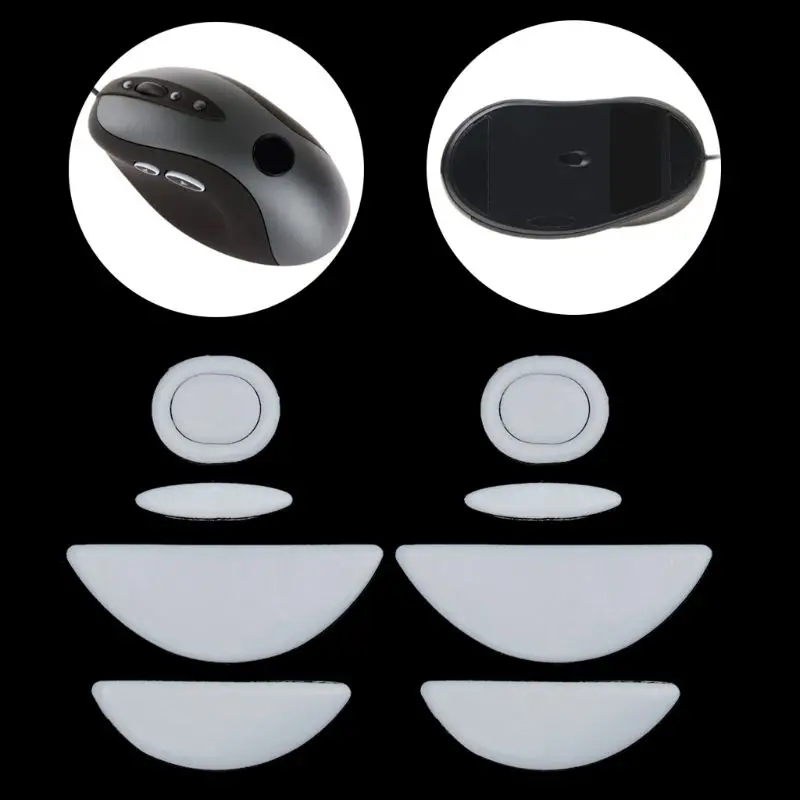 2 Sets/pack Mouse Feet Mouse Skate For Logitech MX518 /G400 /G400S White Glides Curve Edge mouse skates